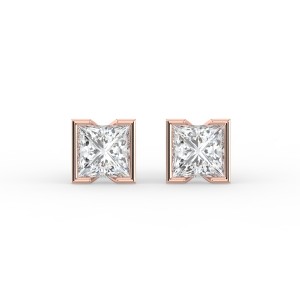 Princess Half Bezel Earrings