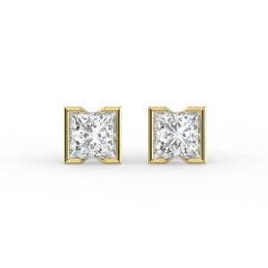 Princess Half Bezel Earrings