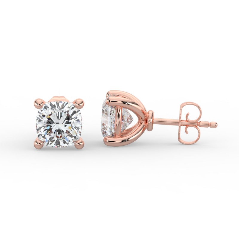 Cushion 4 Prong Earrings