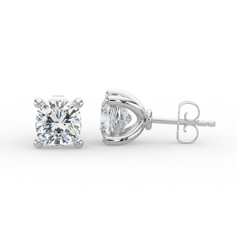 Cushion 4 Prong Earrings