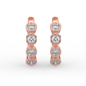Cushion Huggie Bezel Earrings