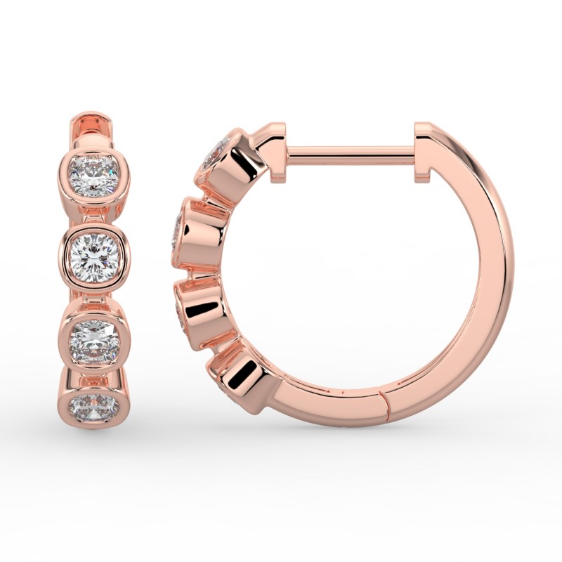 Cushion Huggie Bezel Earrings
