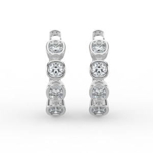 Cushion Huggie Bezel Earrings