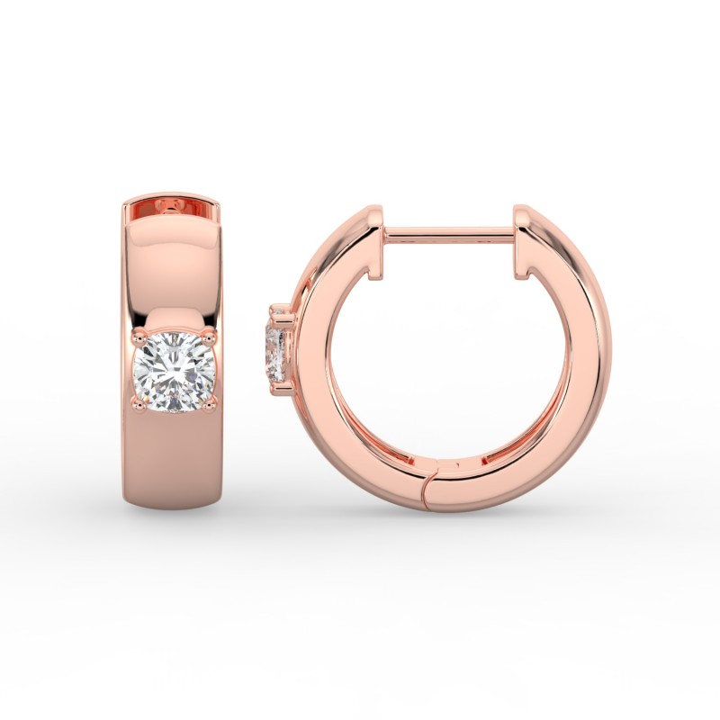 Cushion Single Stone Huggie Earrings