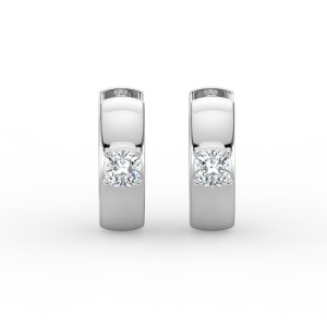 Cushion Single Stone Huggie Earrings