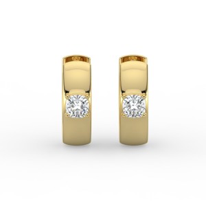 Cushion Single Stone Huggie Earrings