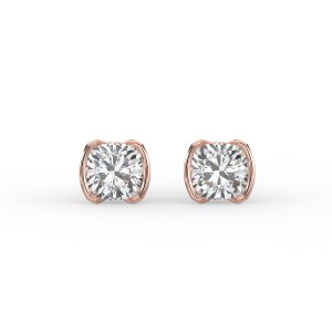 Cushion Half Bezel Earrings