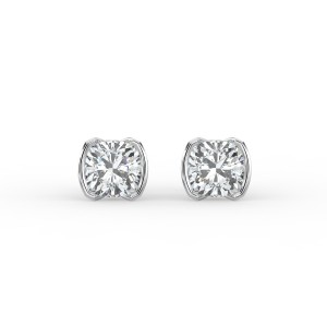 Cushion Half Bezel Earrings