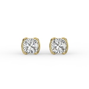 Cushion Half Bezel Earrings