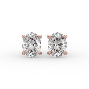 Oval 4 Prong Earrings