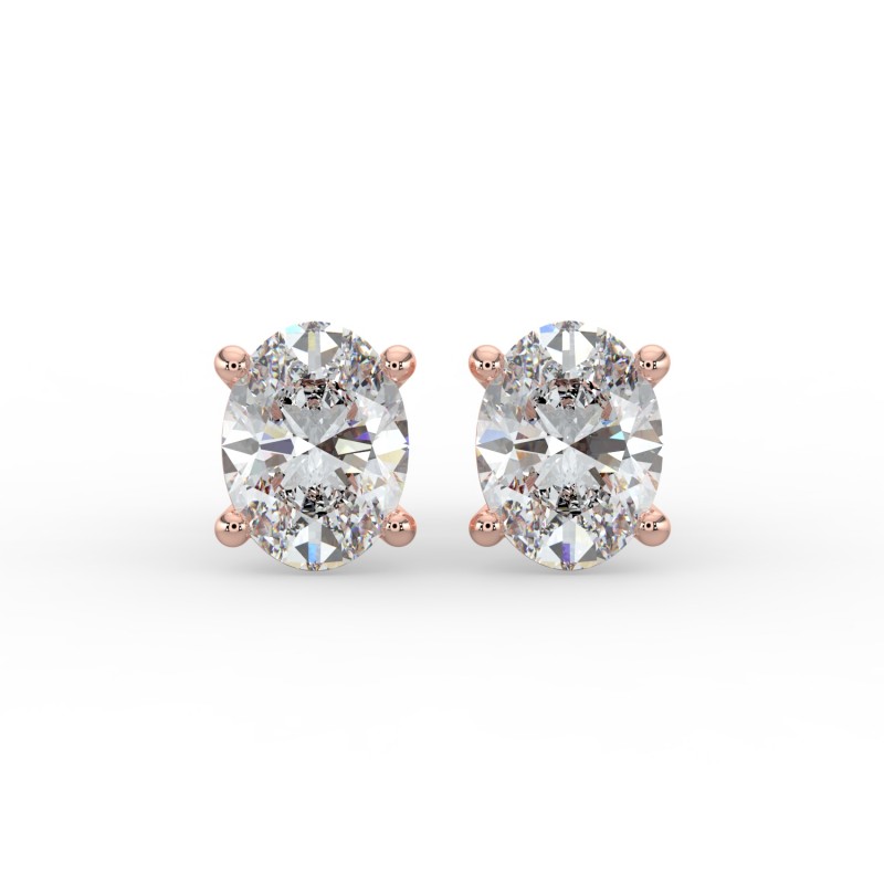 Oval 4 Prong Earrings