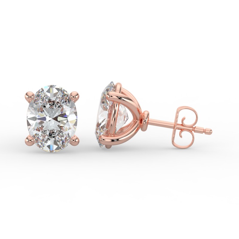 Oval 4 Prong Earrings