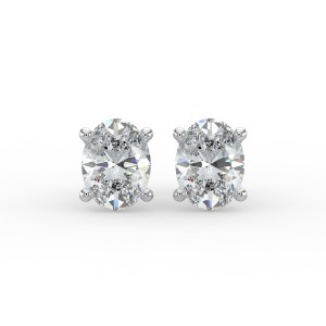 Oval 4 Prong Earrings