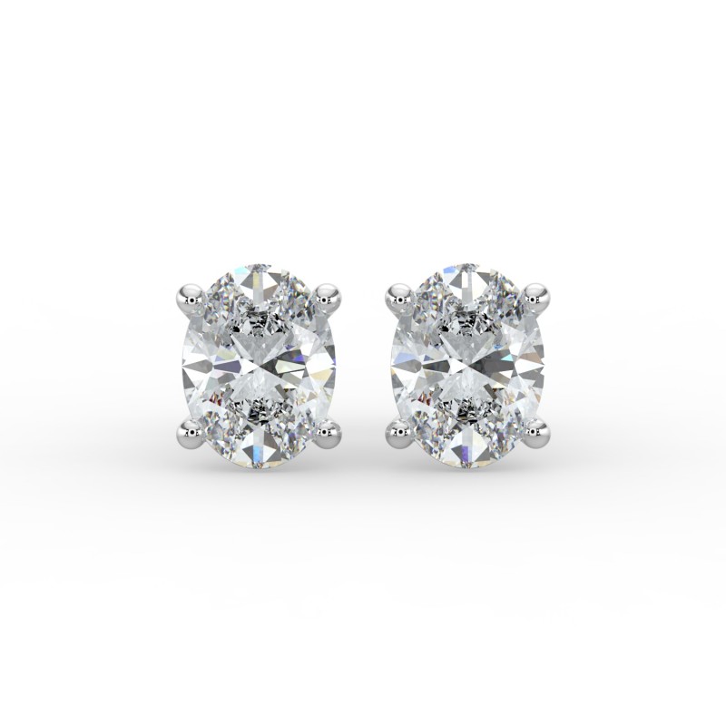 Oval 4 Prong Earrings