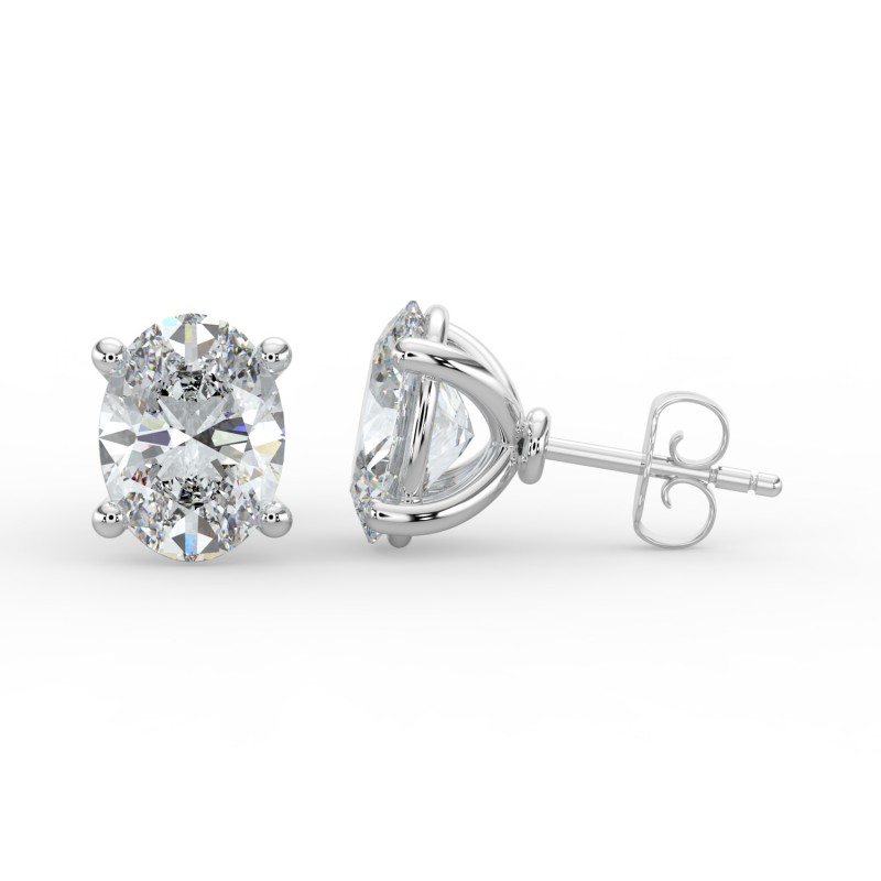 Oval 4 Prong Earrings
