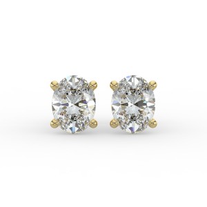 Oval 4 Prong Earrings