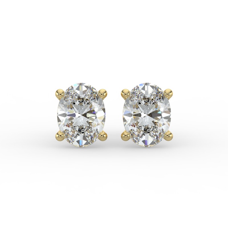 Oval 4 Prong Earrings