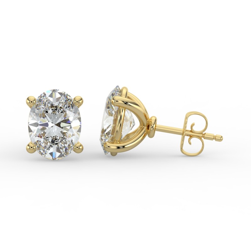 Oval 4 Prong Earrings