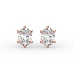 Oval 6 Prong Earrings