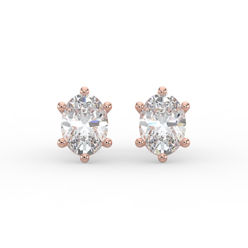 Oval 6 Prong Earrings