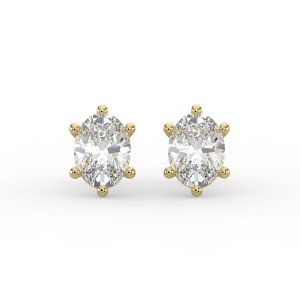 Oval 6 Prong Earrings