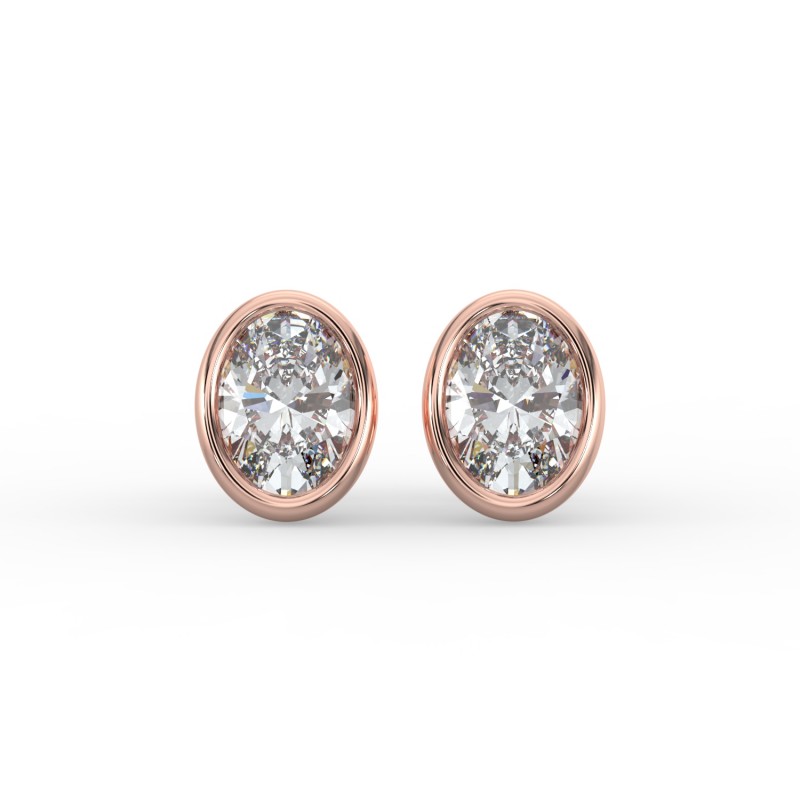 Oval Bezel Earrings