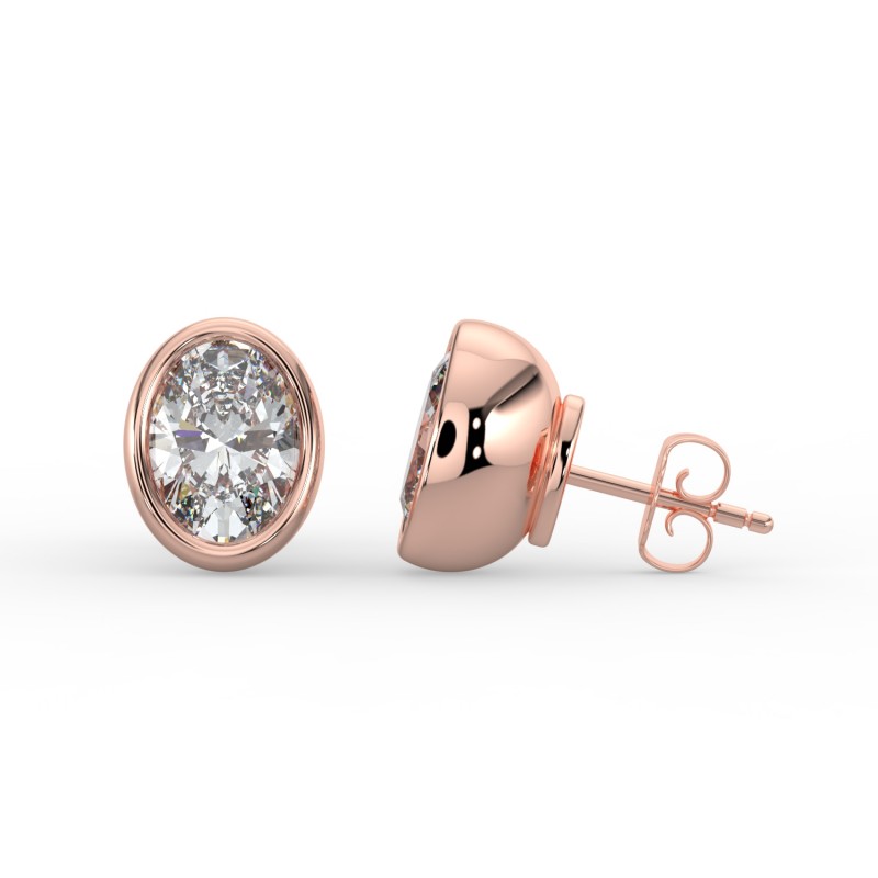 Oval Bezel Earrings