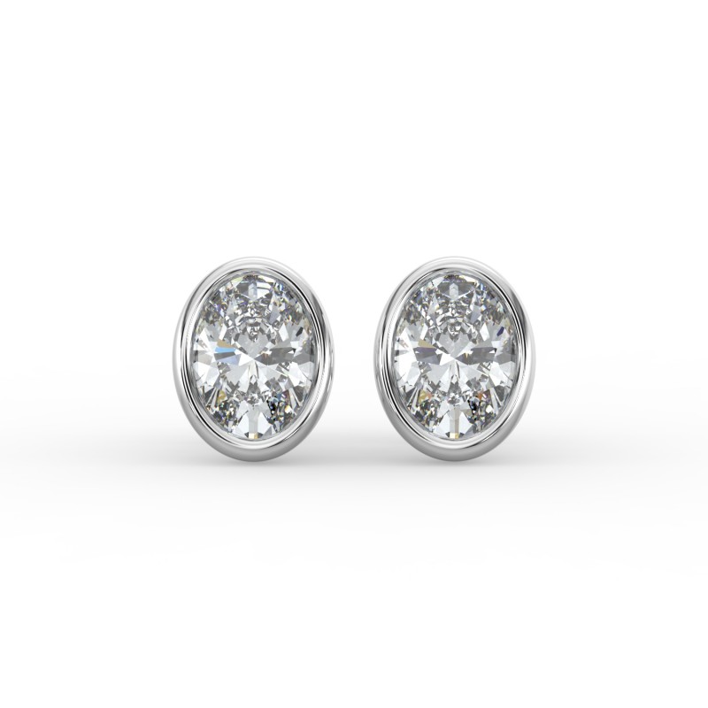 Oval Bezel Earrings