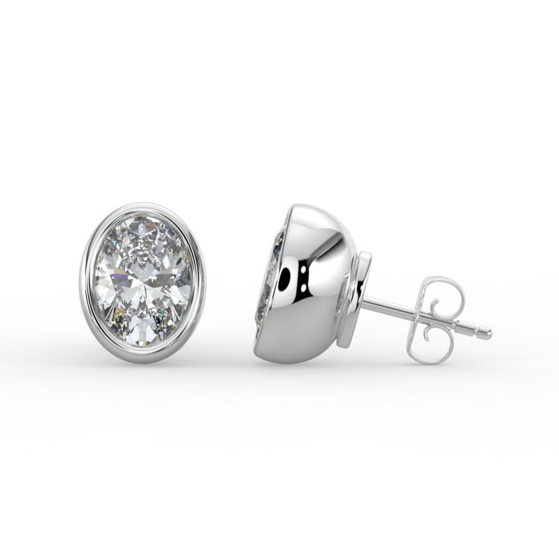 Oval Bezel Earrings