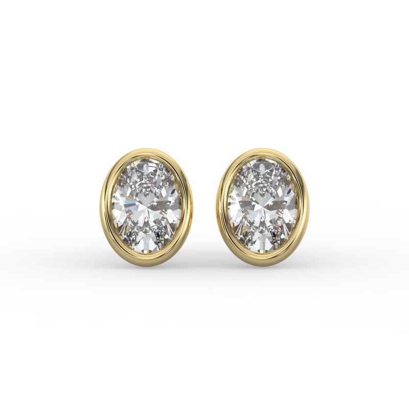 Oval Bezel Earrings