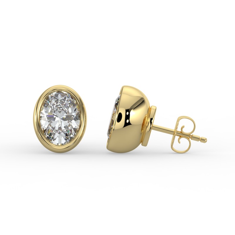Oval Bezel Earrings