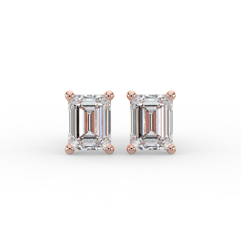 Emerald 4 Prong Earrings