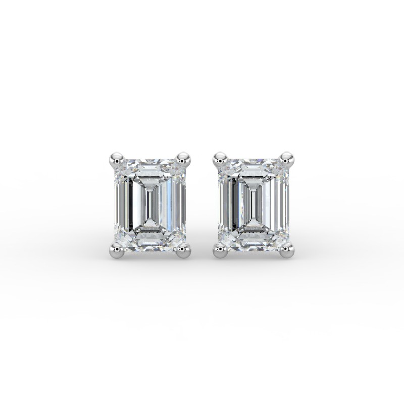 Emerald 4 Prong Earrings