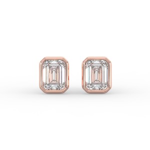 Emerald Bezel Earrings