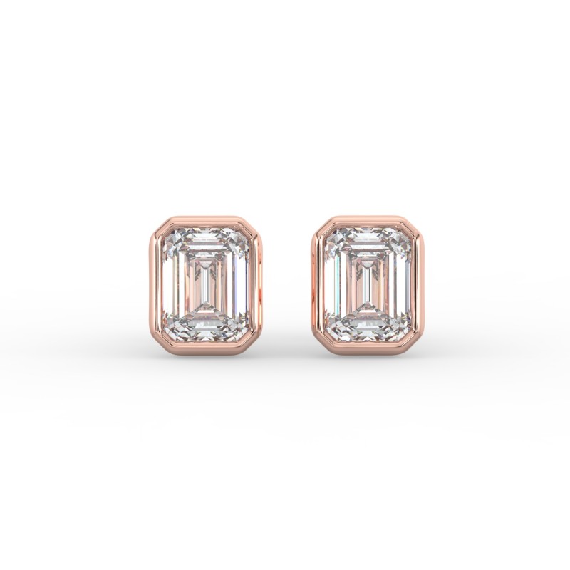 Emerald Bezel Earrings