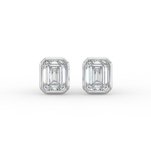 Emerald Bezel Earrings