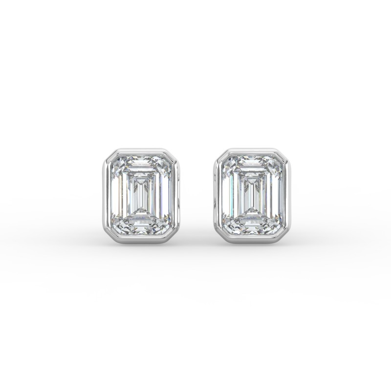 Emerald Bezel Earrings
