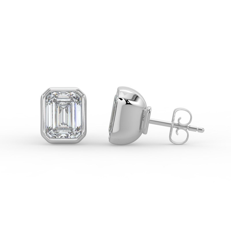Emerald Bezel Earrings