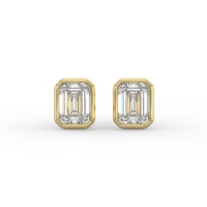 Emerald Bezel Earrings