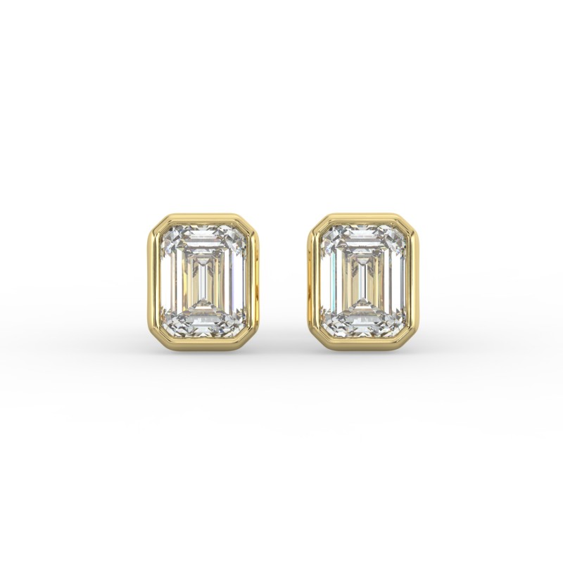 Emerald Bezel Earrings