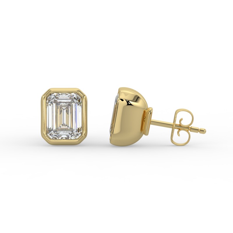 Emerald Bezel Earrings