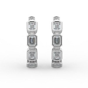 Emerald Huggie Bezel Earrings