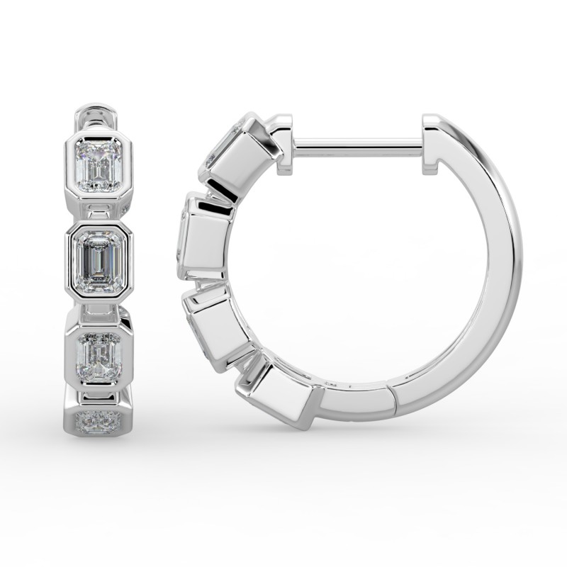Emerald Huggie Bezel Earrings