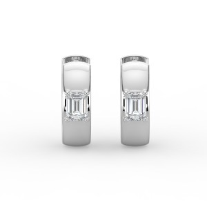 Emerald Single Stone Huggie Earrings