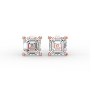 Asscher 4 Prong Earrings