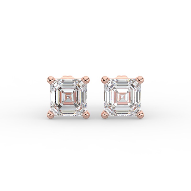 Asscher 4 Prong Earrings