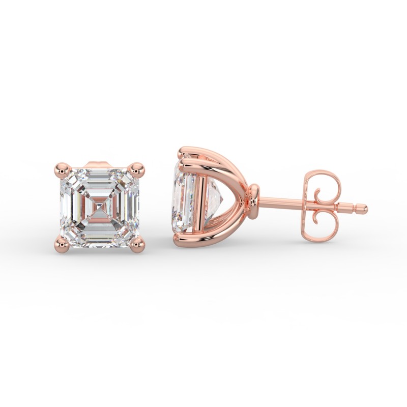 Asscher 4 Prong Earrings