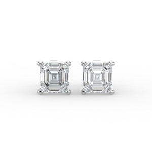 Asscher 4 Prong Earrings