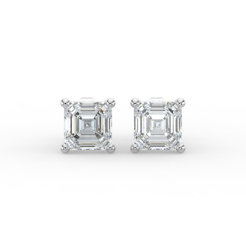 Asscher 4 Prong Earrings