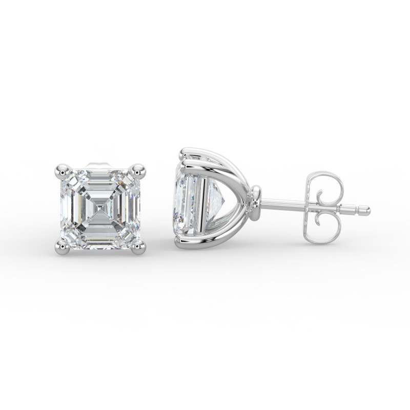 Asscher 4 Prong Earrings